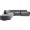 Hoekbank Segment met hockers be cotton grey links