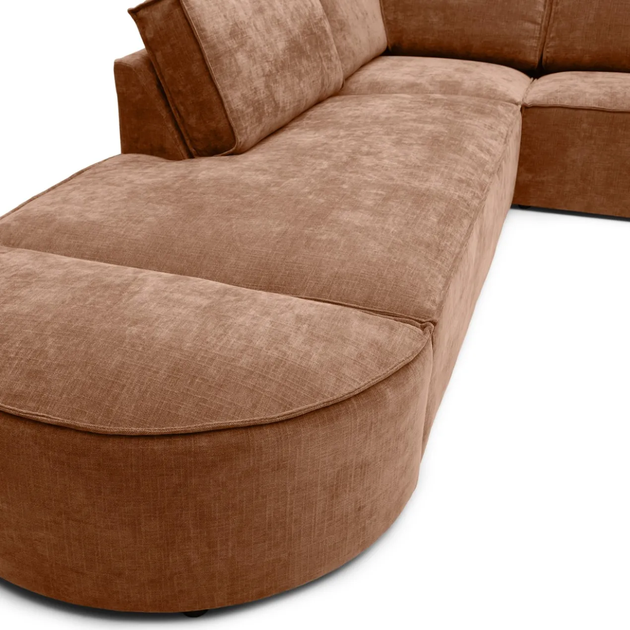 Hoekbank Segment met hockers be cotton copper links