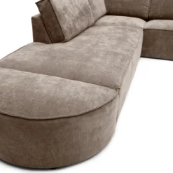 Hoekbank Segment met hockers be cotton beige links