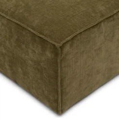 Hoekbank Segment met hockers be cotton green rechts