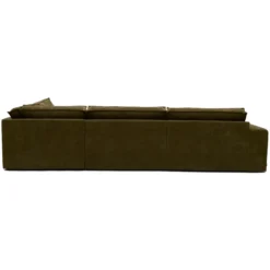 Hoekbank Segment met hockers be cotton green rechts