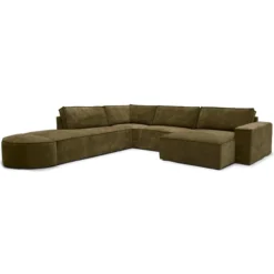 Hoekbank Segment met hockers be cotton green links