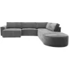 Hoekbank Segment met hockers be cotton grey rechts