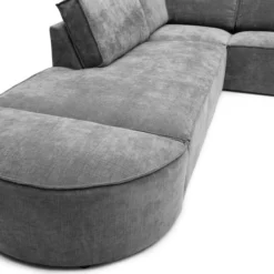 Hoekbank Segment met hockers be cotton grey rechts
