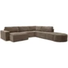Hoekbank Segment met hockers be cotton light brown rechts