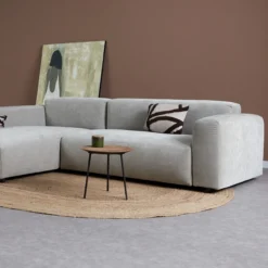 Hoekbank Silvano lichtgrijs chaise longue links