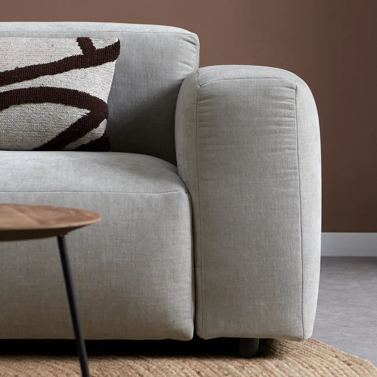 Hoekbank Silvano lichtgrijs chaise longue links