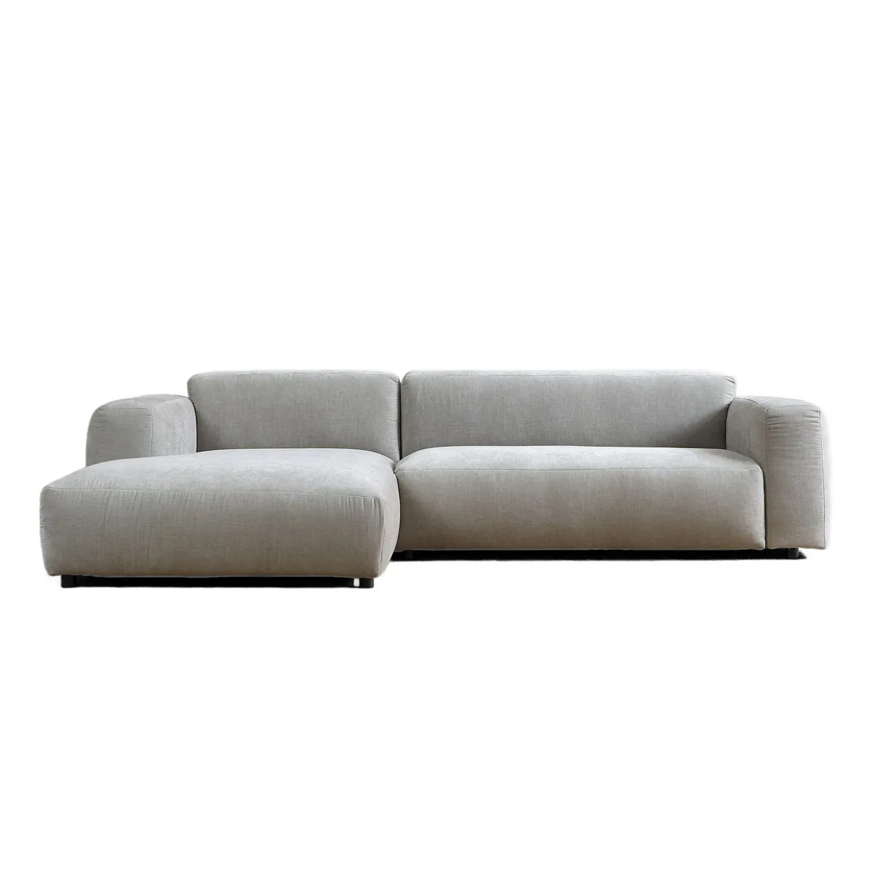Hoekbank Silvano lichtgrijs chaise longue links