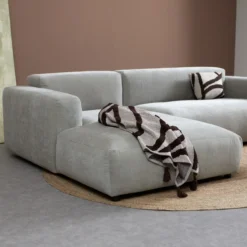 Hoekbank Silvano lichtgrijs chaise longue links