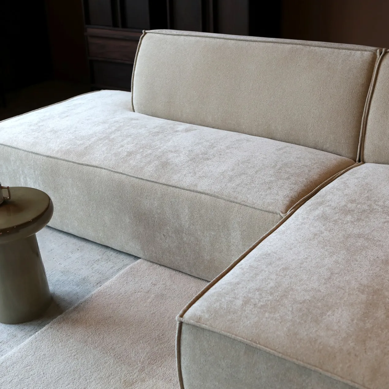 Hoekbank Sorello beige chaise longue rechts