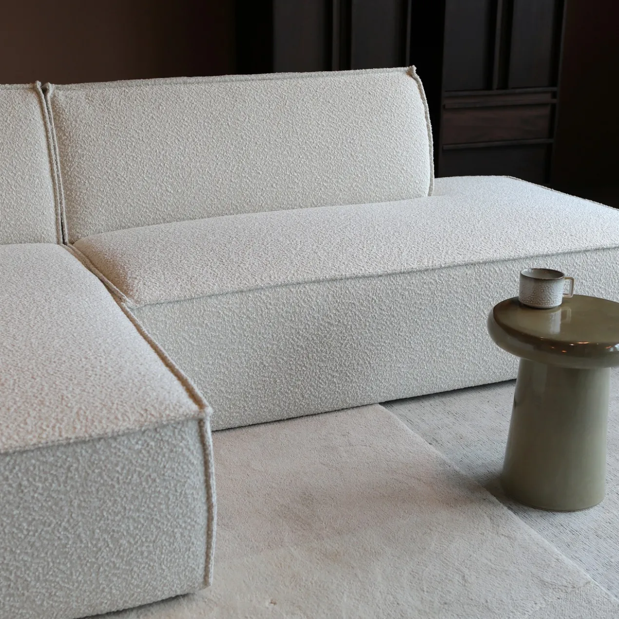 Hoekbank Sorello off-white chaise longue links