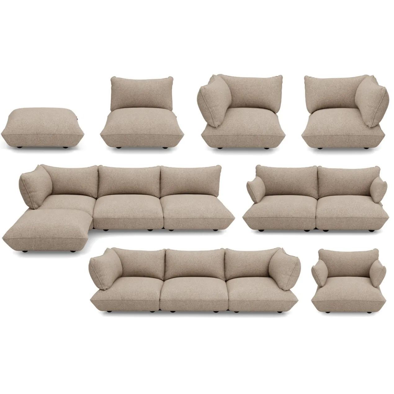 Hoekbank Sumo boucle recycled brown melange