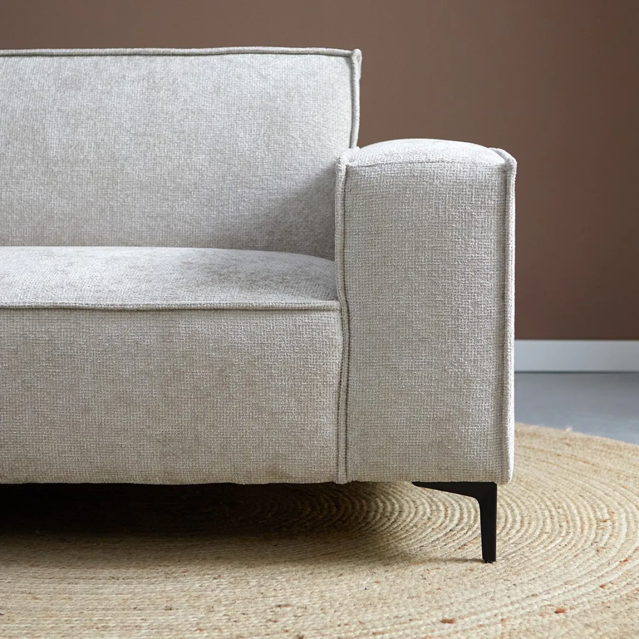 Hoekbank Valora beige chaise longue links