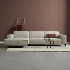 Hoekbank Valora beige chaise longue links