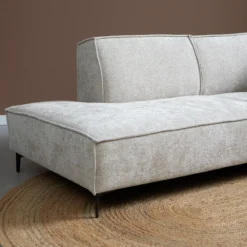 Hoekbank Valora beige ottoman links