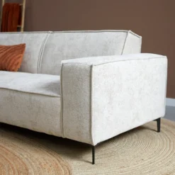 Hoekbank Valora beige ottoman links
