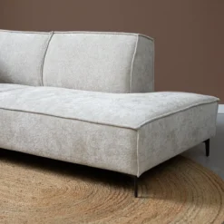 Hoekbank Valora beige ottoman rechts