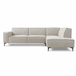 Hoekbank Valora beige ottoman rechts
