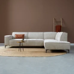 Hoekbank Valora beige ottoman rechts