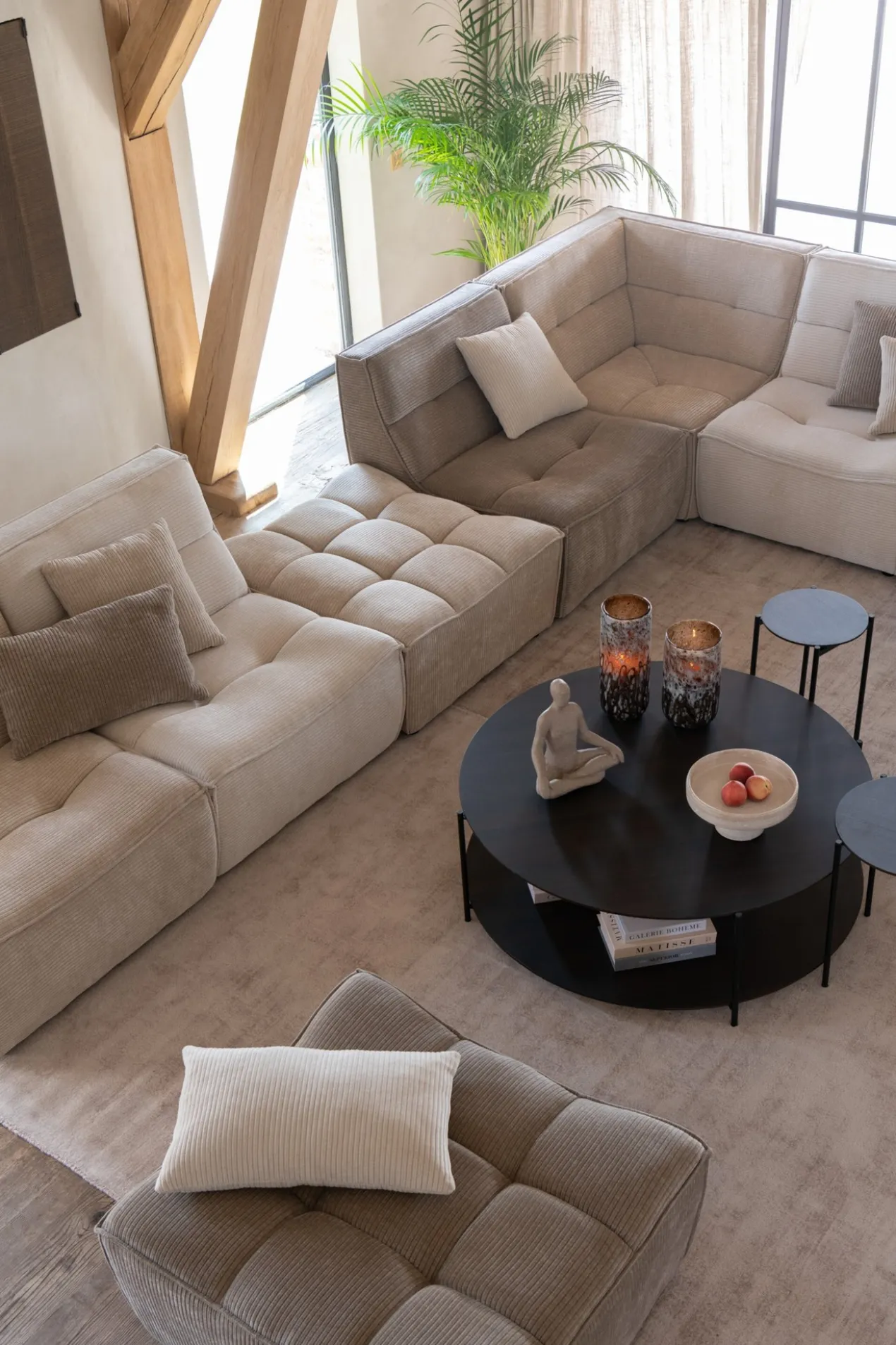 Hoekelement Grid Taupe