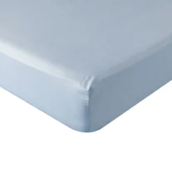 Hoeslaken Cotton Satin ice blue 90x200+35cm