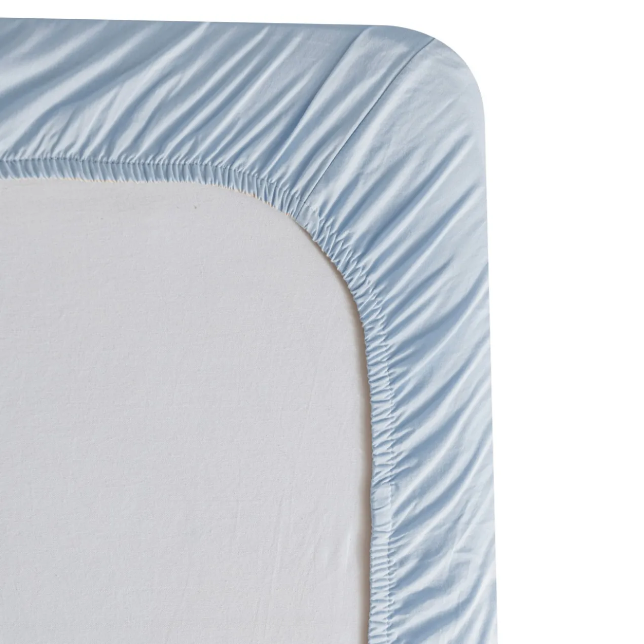 Hoeslaken Cotton Satin ice blue 160x200+35cm