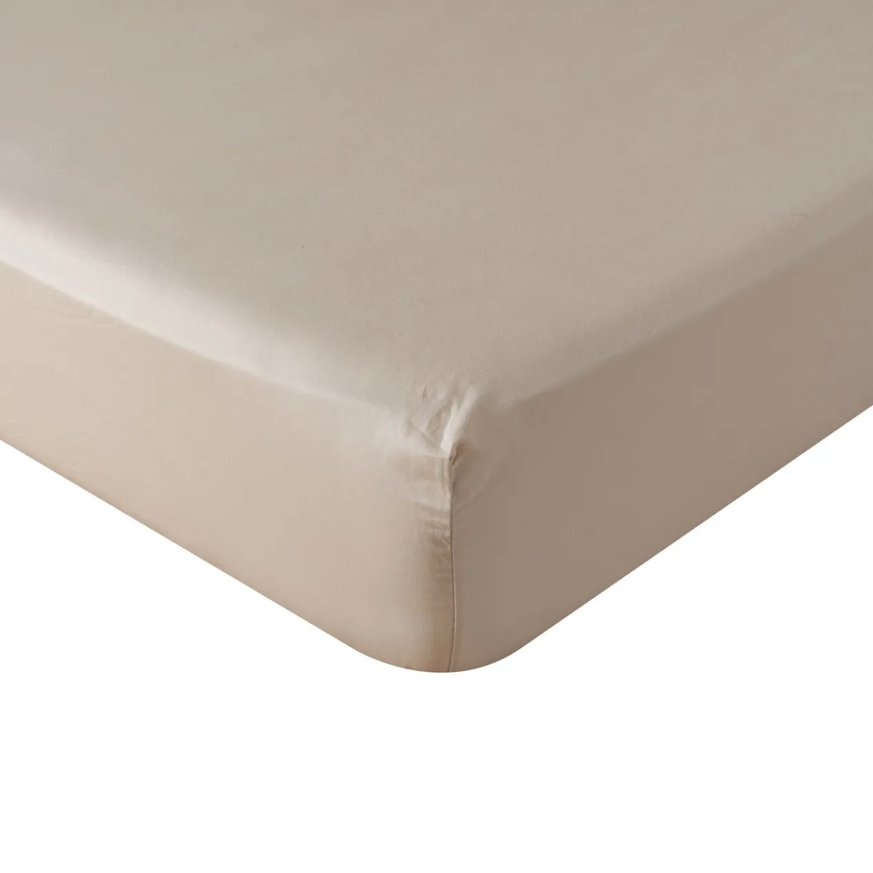 Hoeslaken Cotton Satin 160x200+35 cm almond