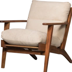 Houston fauteuil boucle/hout naturel