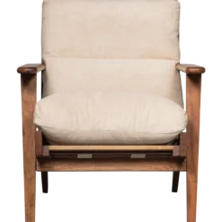 Houston fauteuil boucle/hout naturel