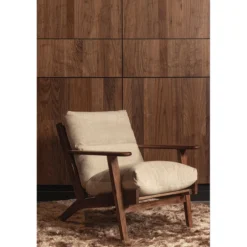 Houston fauteuil boucle/hout naturel