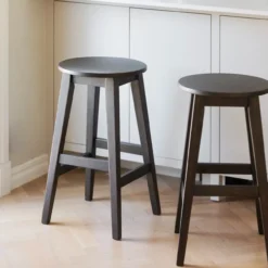Houten barkruk Austin - zithoogte 65 cm Walnoot