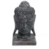 Houten beeld Buddha hoofd grijs