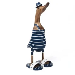 Houten eend gestreept badpak met badslippers