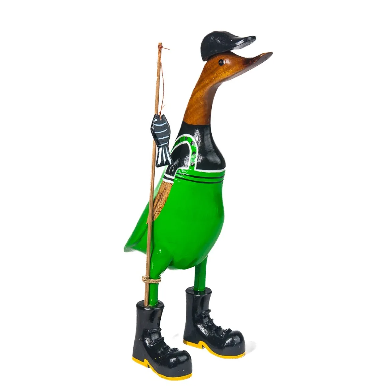 Houten eend visser