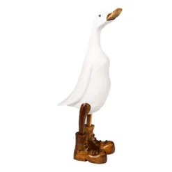 Houten eend wit