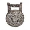 Houten krukje mandala donker natural/whitewash