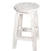 Houten krukje mandala wit/whitewash
