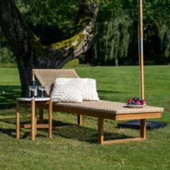 Houten tuin loungestoel Elodie Naturel