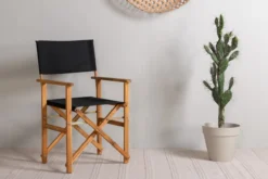 Houten tuinstoel Alba - met armleuningen Zwart