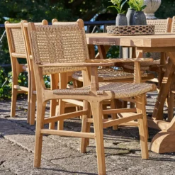 Houten tuinstoel Elodie - met armleuningen Naturel