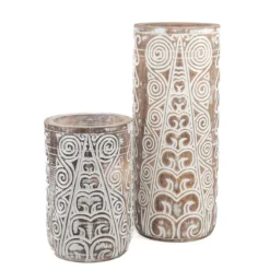 Houten vaas Tribal natural - Medium
