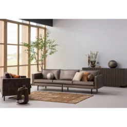 Ian handgeweven vloerkleed wol/katoen bruin 170x240cm