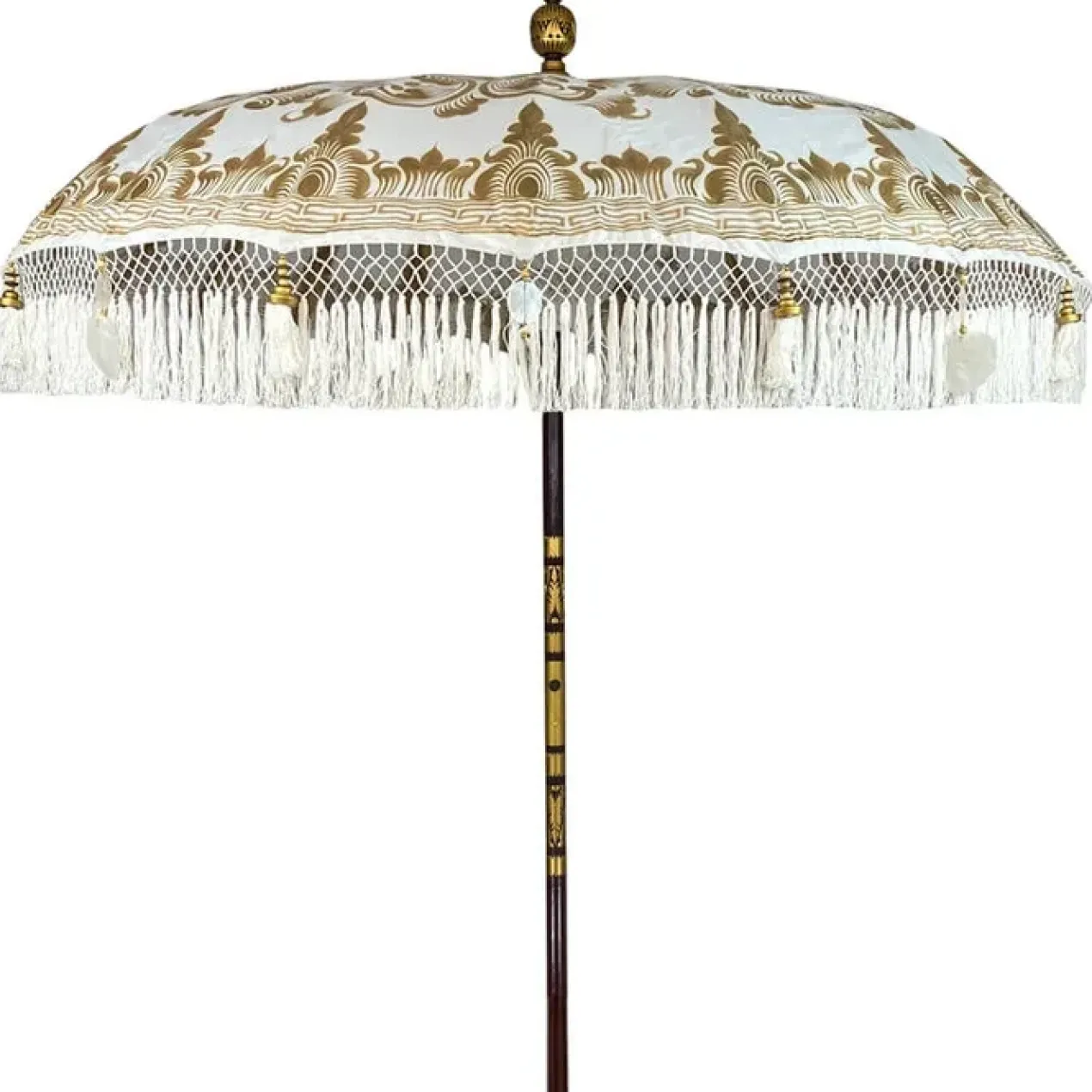 Ibiza parasol Boho wit/goud