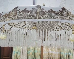 Ibiza parasol Boho wit/goud