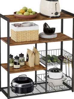 Indusign Keukenplank met 2 manden, bakkersplank en haken Keukenplank met 2 manden, bakkersplank en haken Indusign #1
