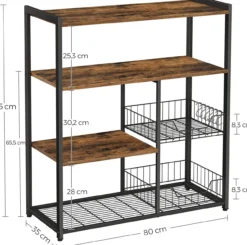 Indusign Keukenplank met 2 manden, bakkersplank en haken Keukenplank met 2 manden, bakkersplank en haken Indusign #1