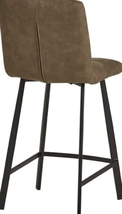 Industriële barkruk bolero – cowboy stof olive met zwart frame