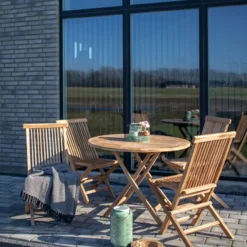 Inklapbare houten tuintafel Jane Naturel