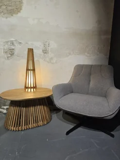 Interieurdirekt – Vloerlamp Anto – Teakhout – 60cm – Naturel