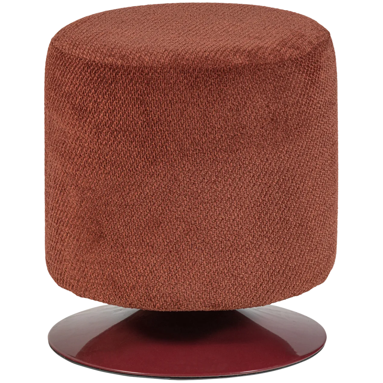 Islen poef met draaivoet boucle bordeauxrood